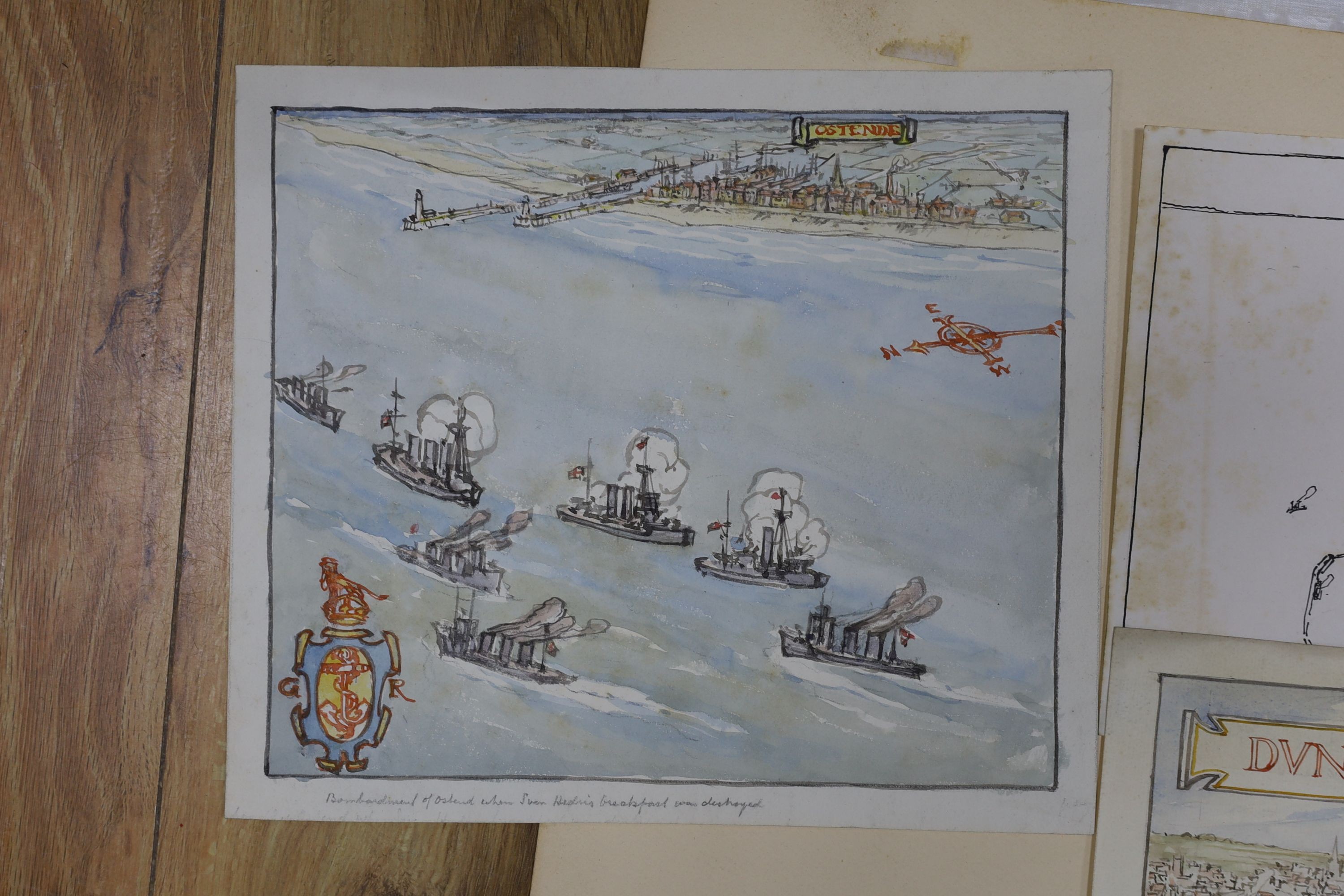 Nelson Dawson (1859-1941) original wartime watercolours and drawings